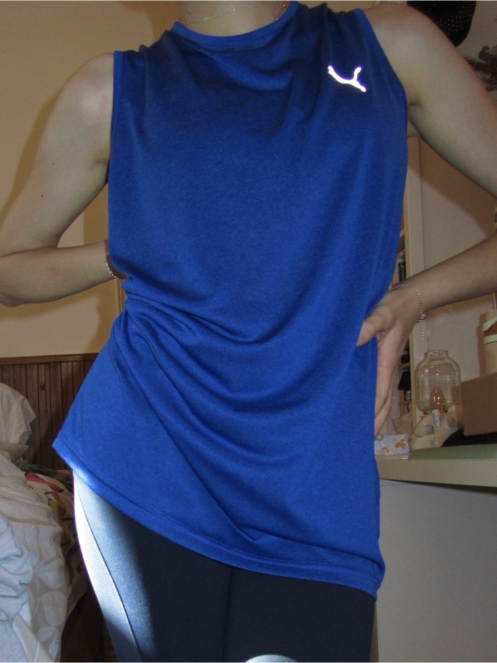 PUMA Unisex Blue Sleeveless Athletic Tank Top
